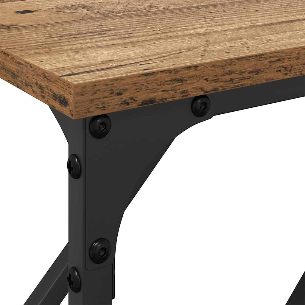 Console Table Reclaimed Wood Look 180 x 23 x 75 cm Plywood and Metal
