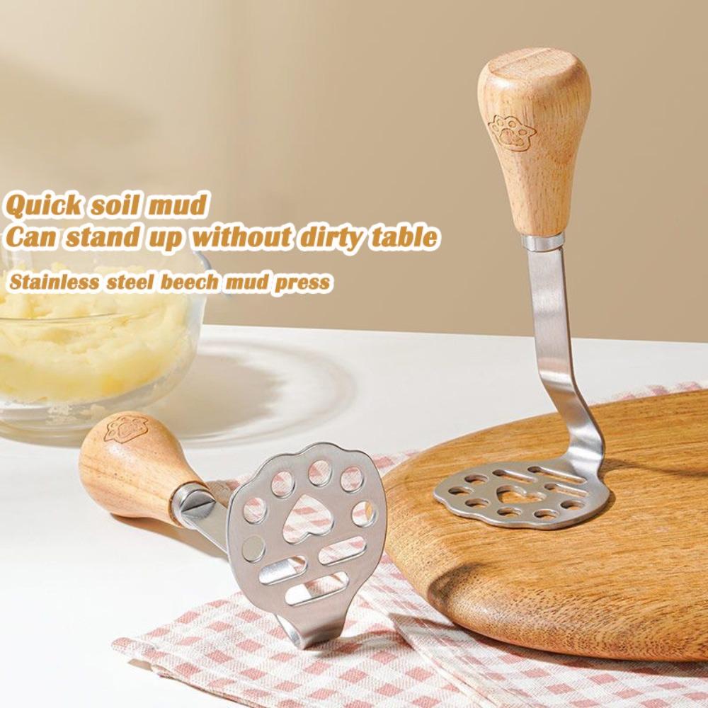 New Manual Potato Masher Stainless Steel Fruit Vegetable Pressure Mud Machine Children Food Crusher Mashing Tool Kitchen Gadgets