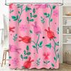 Charming Pink Floral Rabbit Shower Curtain Perfect for Bathroom Decor!