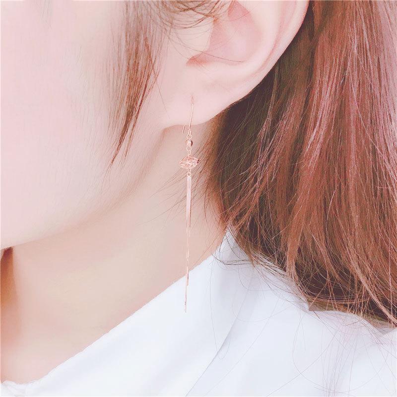 Exquisite Gold Lantern Fringed Long Earrings Russian 585 Purple Gold Simple Exquisite Delicate Rose Gold Plated Women