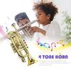 Trumpet Kids Musical Educational Toy Wind Instruments ABS Gold Trumpet With 4 Colored Keys For Kids Children R8G4