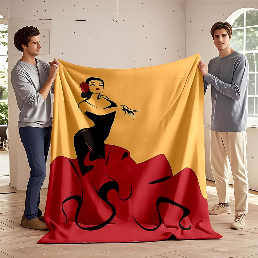 Elegant Flamenco Dancer Blanket for All Seasons Blanket Lunch Break Throw Gift
