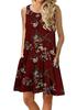 2020 Sleeveless European-American Floral Pocket Beach Dress