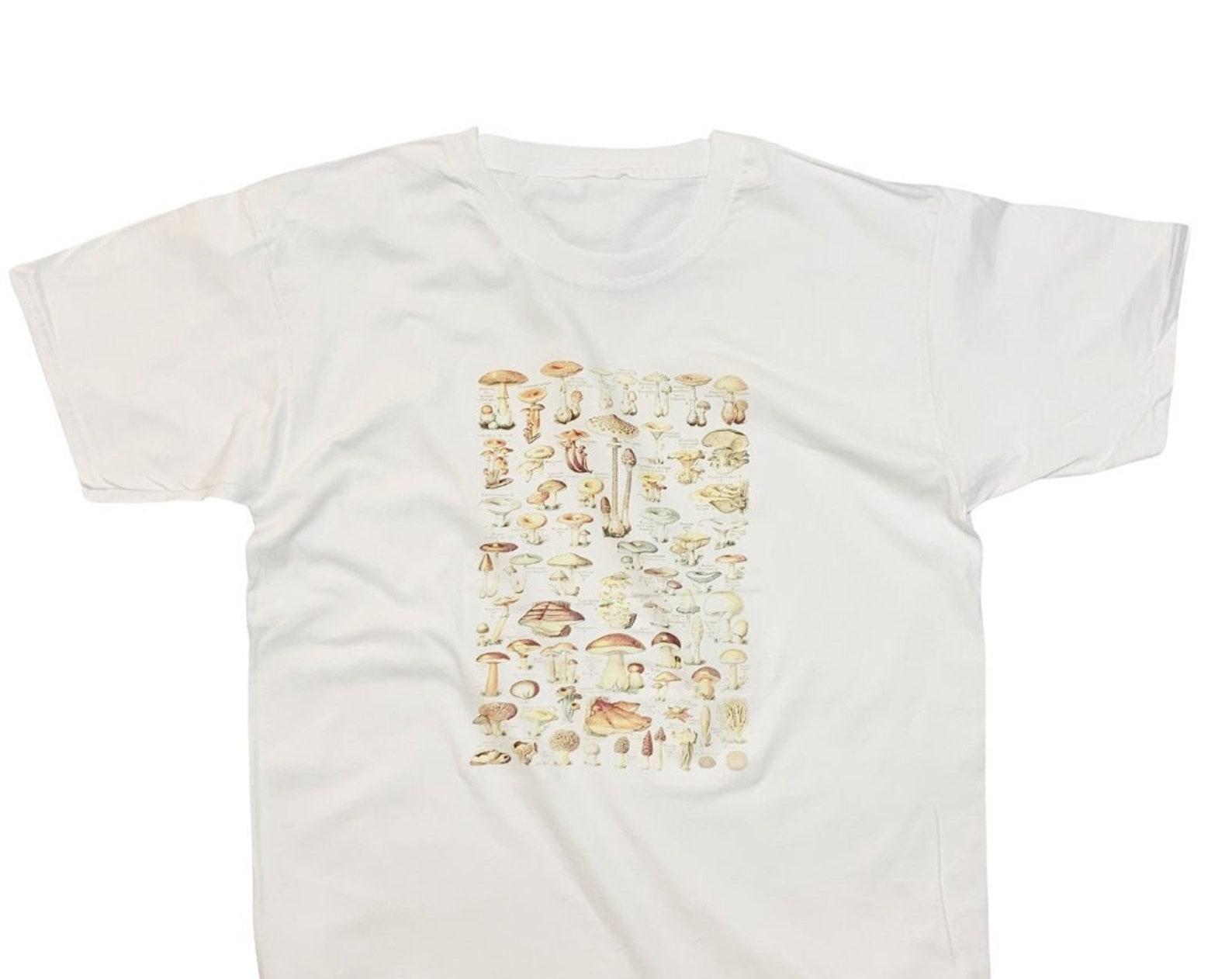 Adolphe Millot Mushroom T-Shirt Vintage Botanical Art Shrooms Psychedelic Art Top XL