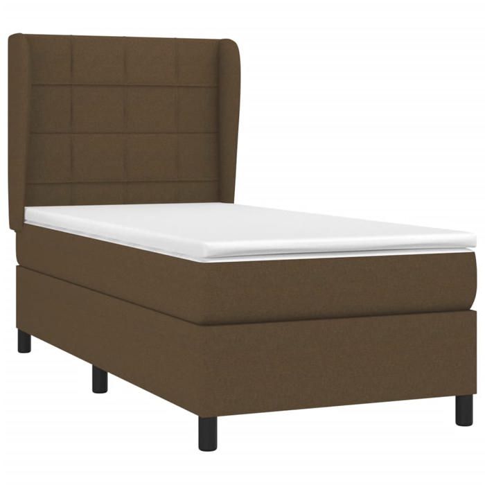 3127928 vidaXL Divan Bed with Mattress Dark Brown 90x190 Cm