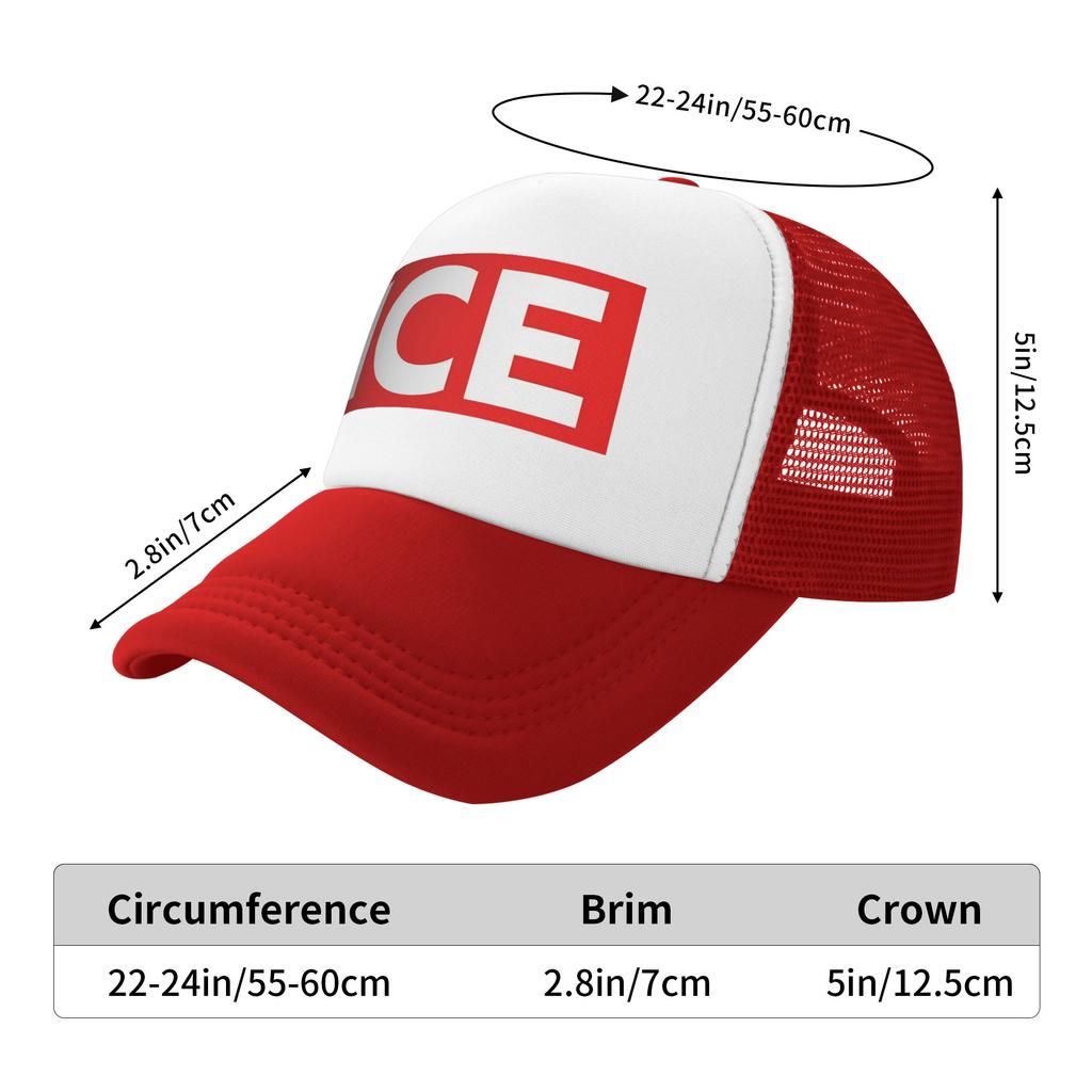 ICE Red Stop Sign Abolish ICE Protest Mesh Sun Hats Sport High Quality Baseball Caps Men Women Casual Design Trucker Hat