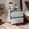 Nightstand with Pine Wood Legs Concrete Grey 40 x 35 x 50 cm