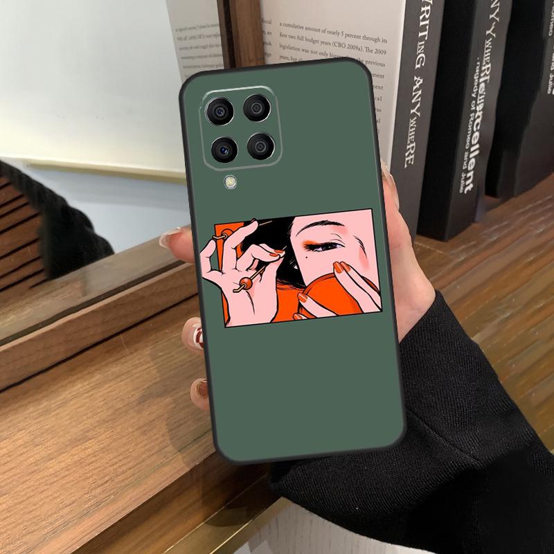 Pop Art Anime Girl Aesthetic For Samsung Galaxy M13 M23 M33 M53 M21 M31 M51 M30s M20 M12 M32 M52 M14 M34 M54 Phone Case