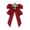 Rhinestone Crystal Ribbon Bow Brooch Memorial Black Vintage Jewelry Necktie Polyester Neckline Decoration Brooches