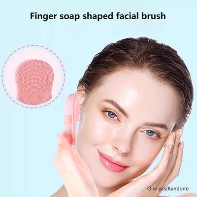 Mini Spazzola Dita per Lavaggio Viso a Forma di Pantofola Morbido Silicone Pulizia Profonda Pori Rimozione Cellule Morte Massaggio Spazzola Detergente