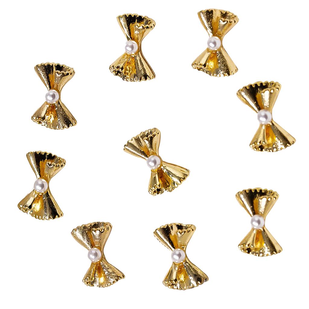 50x Bow Nail Charms French Style Bowknot Nails Art Charms Jewels Supplies Alloy Nails Art Decorations for Acrylic Nails
