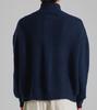 Beoteunseoul Loose Fit Half-Zip High-Neck Knit (Navy)