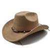 Ethnic Style Western Cowboy Hat With Large Brim For Outdoor Sunshade And Breathability