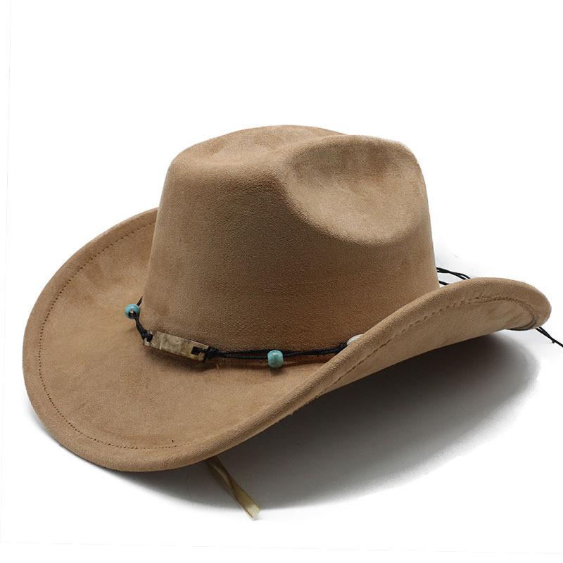 Ethnic Style Western Cowboy Hat With Large Brim For Outdoor Sunshade And Breathability