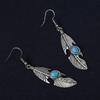 Trendy and popular retro versatile feather earrings exaggerated tree leaf temperament earrings women's earrings ear hooks
