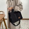 Korean Style Corduroy Tote Bag Simple Cloth Handbag Cute Canvas Shoulder Bag  Women