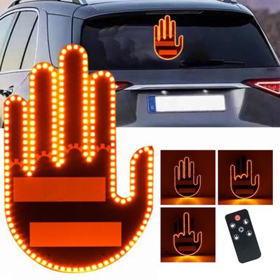 Indicador de luz traseira de gesto de carro LED com controle remoto Fácil instalação Sinal de janela traseira Indicador de feixe de carro alimentado por bateria Gadget de carro para diversão e segurança