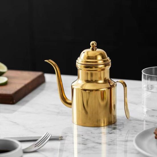 Nerezový dávkovač oleje Nepropustná láhev na olej bez odkapávání pro olivový olej ocet Kuchyňská nádoba na skladování oleje