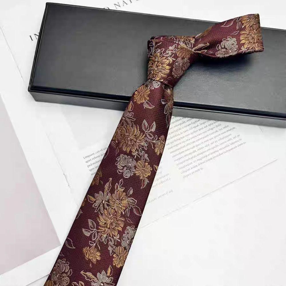 Jacquard Pattern Striped Tie 8CM Men Cravat Gentleman Shirt Necktie  Business