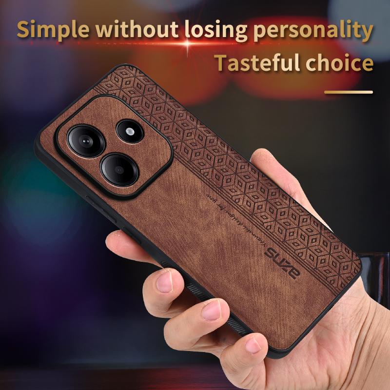 New Soft TPU Anti Slip Border Leather Phone Case For Xiaomi 14T 13T Redmi Note 14 14C 13 13C 12 12C 11 Pro Shockproof Back Cover