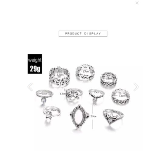 Kadın Çoklu Silver Yüzük Seti