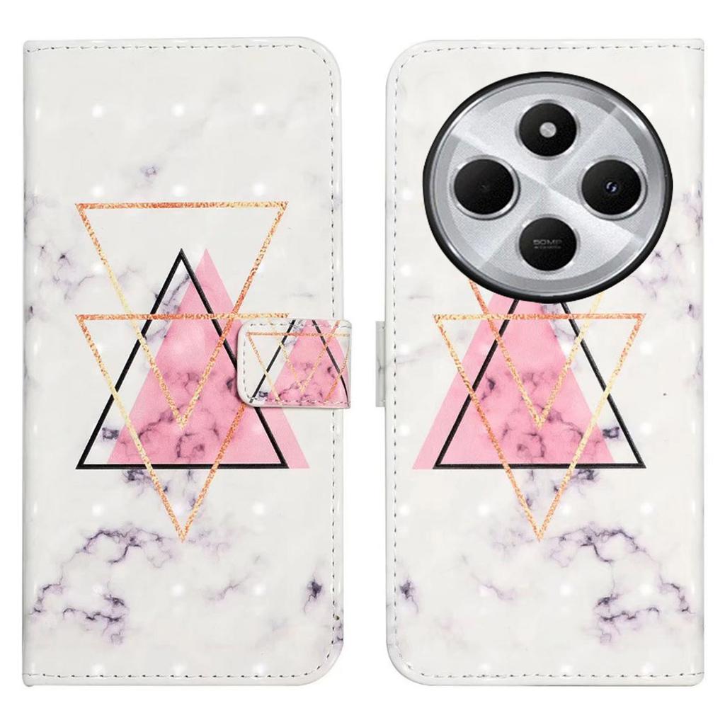 For Xiaomi Poco C75 4G/Redmi 14R 5G/14C 4G Case 3D Creative Pattern PU Leather Stand Phone Cover