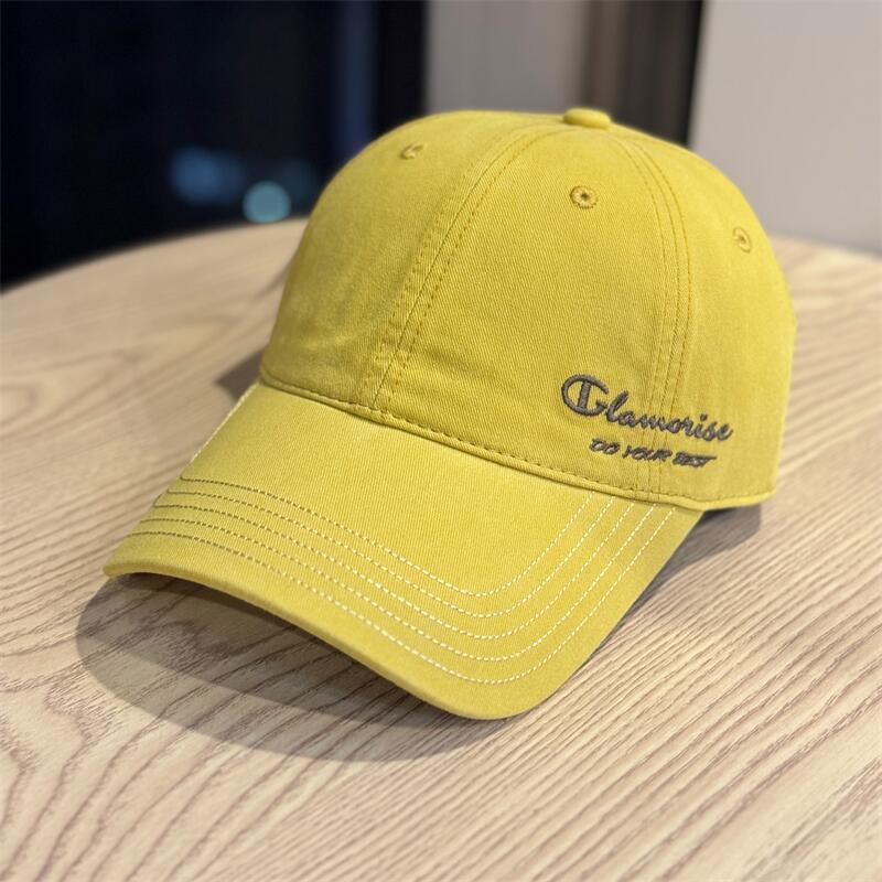 New letter embroidered baseball cap for women with small face, sunshade versatile soft top, washed cotton cap for men's trend