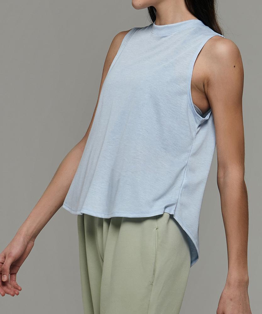 Debiweeo Women'S Yoga Wear Devi-Ts0010-Baby Blue Pilates Cover-Up Opening Sleeveless
