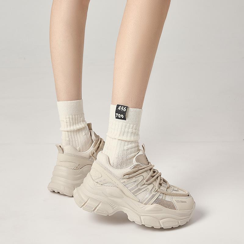 Fashion 5.5CM Air Mesh Synthetic Microfiber Leather Casual Breathable Vulcanize Summer Platform Sneakers Women Shoes High Brand