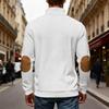 Men's Casual Oversized Solid-Color Outdoor Small Check Stand-Up Collar Half-Zip Sweatshirt