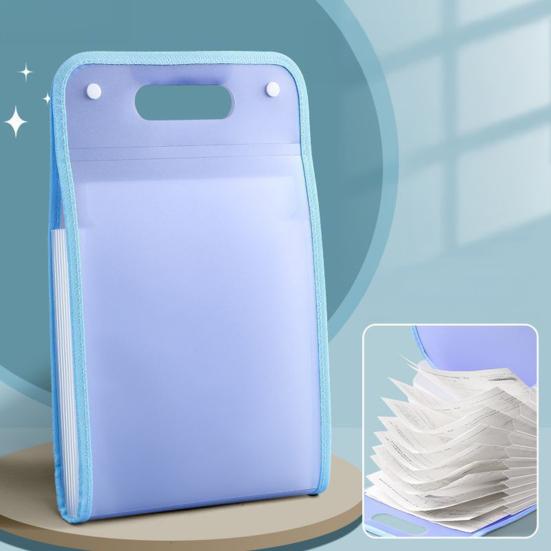 2Pcs Accordion File Organizer 13 Pockets Portable Document Receipt Organizer for A4 Files Waterproof Expanding Files Folder Schoolbag Office Supplies