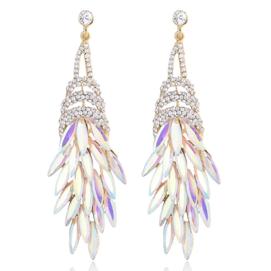 Elegant Alloy Long Tassel Earrings For Women With Geometric Design And Luxury Style For Fashion Accessories