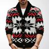 Men's Retro Jacquard Knitwear Coat - Thick Woolen, Autumn/Winter, American Style, SY0178