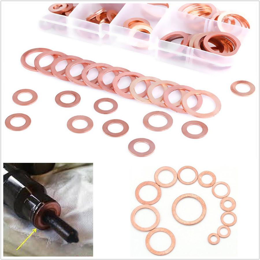 120PCS Copper Sealing Washer for Sump Plugs Water Fuel Hydraulic M5-M12