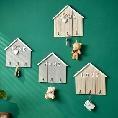 Wooden Wall-Mounted Key and Coat Hook – Punch-Free Door Hanger for Entryway