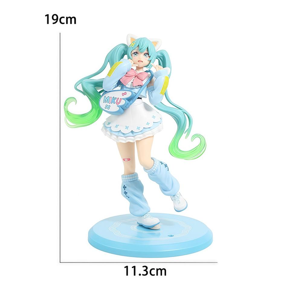 19cm Anime Cat Ears Maid Hatsune Miku Fancy Action Fashion Figure PVC Collection Model Peripheral Ornaments Decorative Toy