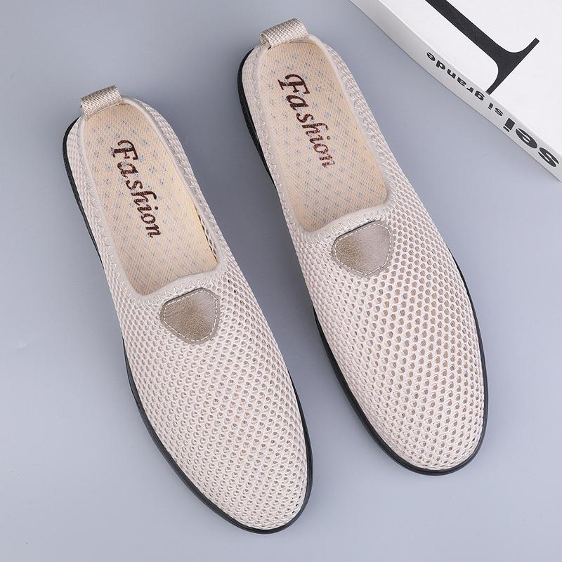 Fashion Fashion Men Outdoor Slip On Loafers Mesh Cloth Breathable Soft Sole Casual Walking Shoes Sneakers Lightweight Flat Designer Shoe