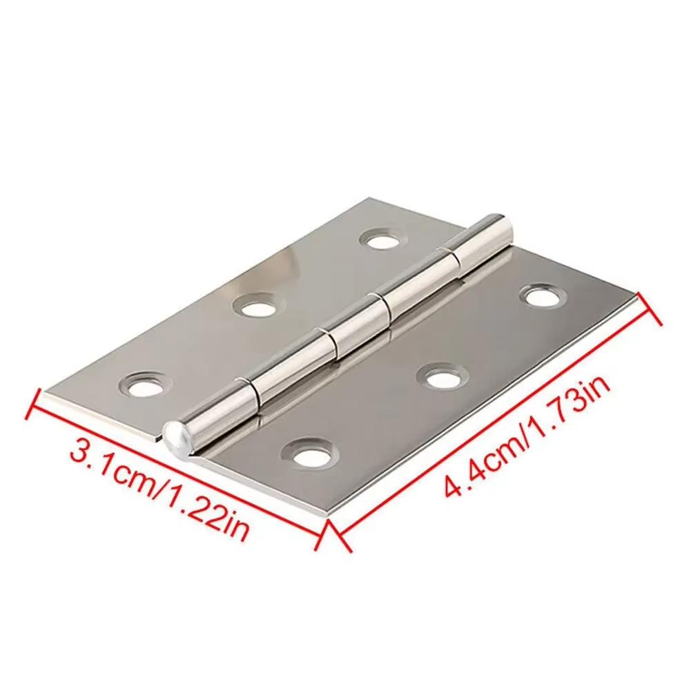 10Pack Stainless Steel Door Hinges, Cabinet Doors, Windows, Wooden Boxes, Flat Hinges for Home Furnishings Hardware Accessories