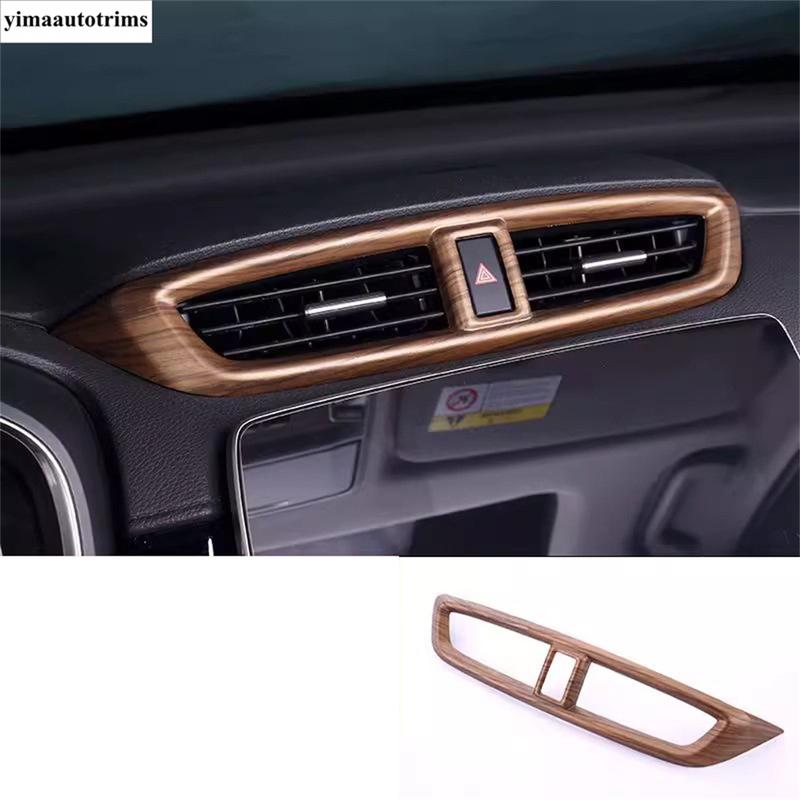 Car ABS Interior Center Middle Conditioning Air AC Vent Outlet Panel Frame Cover Trim Accessories For Honda CR-V CRV 2017 -