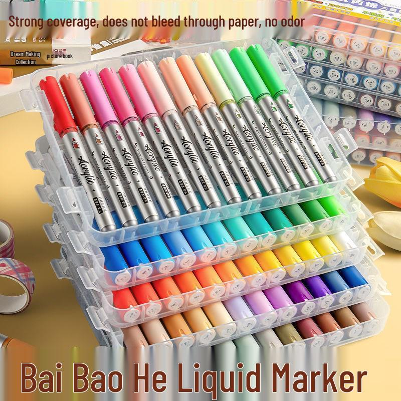 Jinzhi Liquid Acrylic Marker Pen - Soft Tip, Opaque, Large Capacity, Stackable Colors