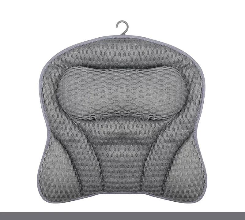 Bathtub Pillow For Tub Machine Washable 4D Mesh Bathtub Pillow Butterfly Shaped Bathroom Bathtub Pillow Suction Cup серый