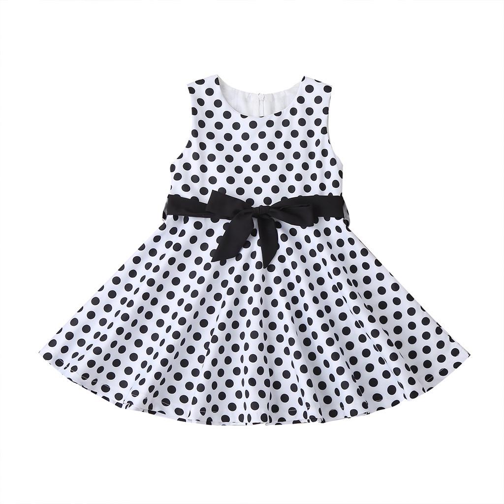 Kids Girls Vintage Dress Polka Dot Princess Swing Rockabilly Party Dresses