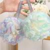 Dreamy Dazzling Color Bathing Flower Foaming Sponge Bubble Wisp Body Exfoliating Shower Flowers Mesh Ball Body Wash Skin Cleaner