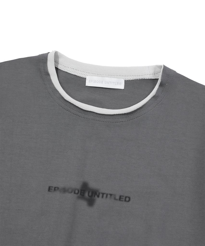 EPISODE UNTITLED Match Colors Logo Print T-Shirt_Dark Gray