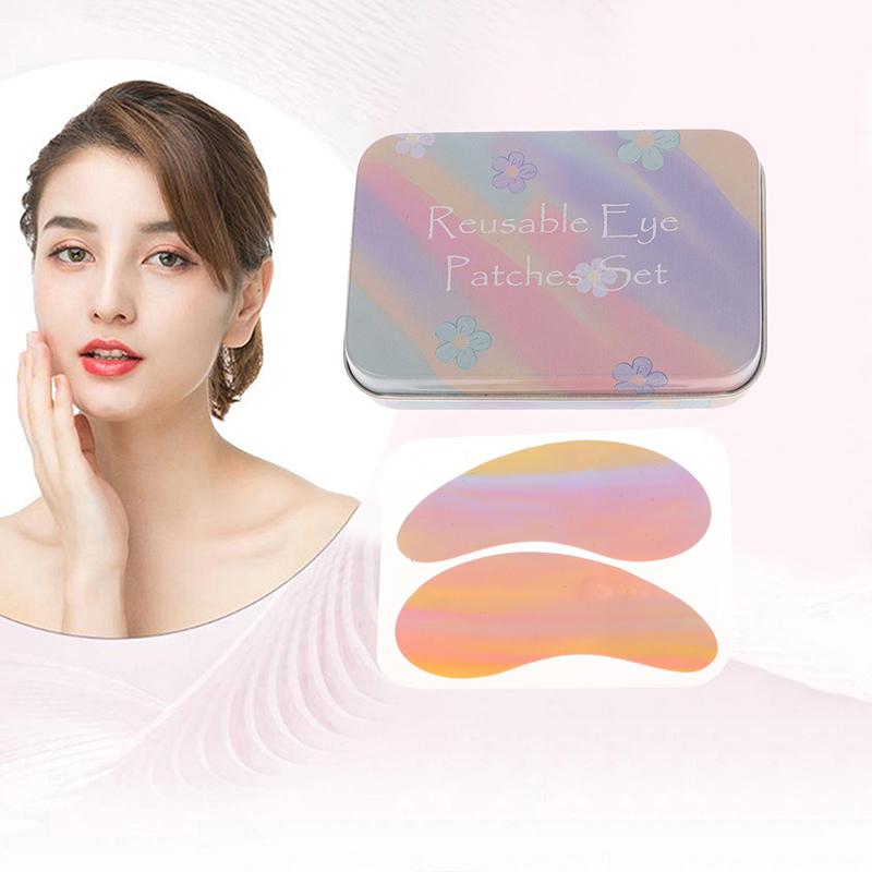 Reusable 1Pair Eye Pads With Massage Stick Silicone Lash Lift Eyelash Extension Hydrogel Patches Under Eye Gel Patch Makeup Tool