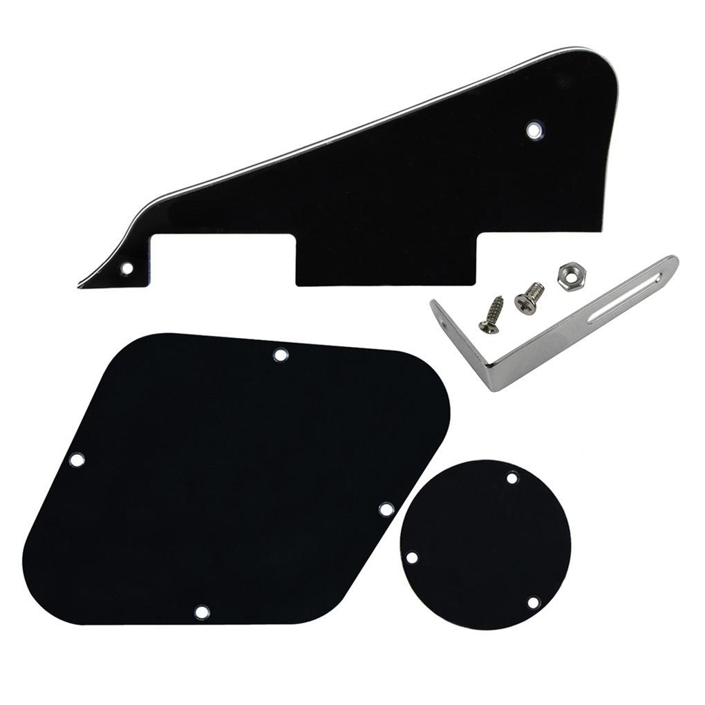 FLEOR Set LP Gitarren-Schlagbrett Kratzschutz & Regler-/Schalter-Hohlraumabdeckung & Halterung für LP Gitarrenteile