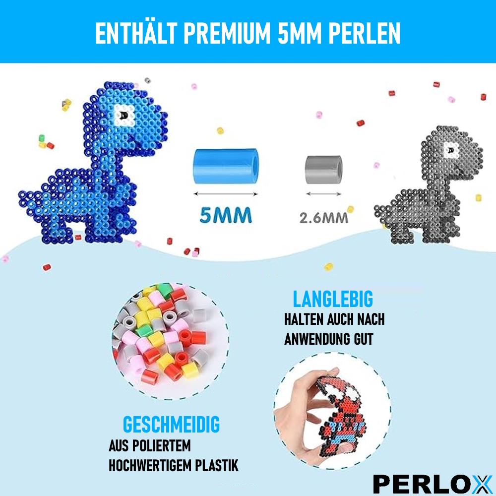 Set de șabloane PERLOX pentru mărgele termoadezive XXL, 10 culori, pentru plăci perforate