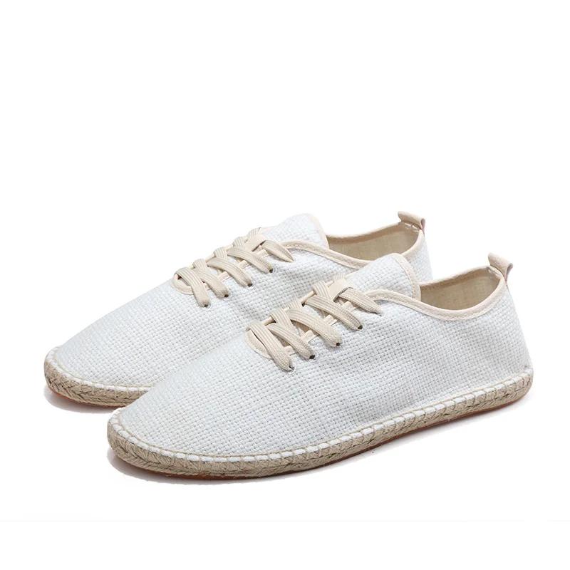 Men Shoes Summer Espadrilles Men Canvas Sneakers New Breathable Fisherman Footwear Mens Slip On Loafers Large Size 47 Sneakers