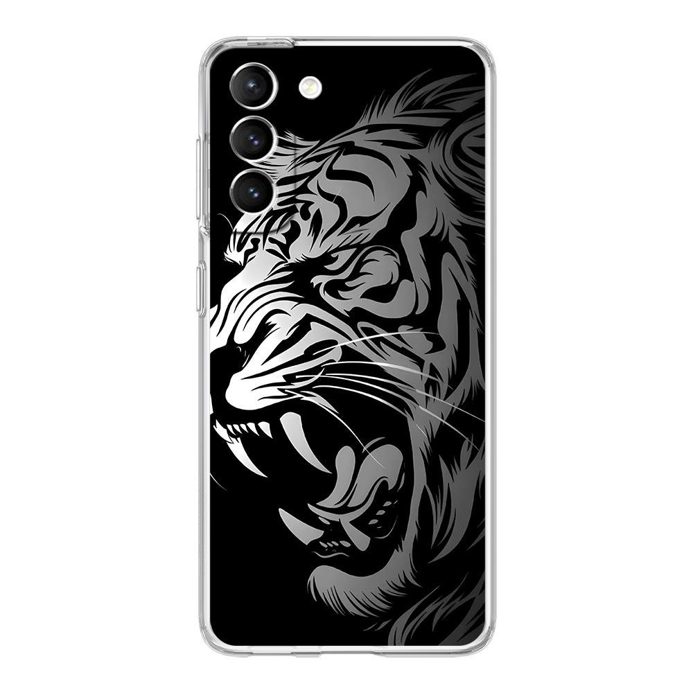 Phone Case For Samsung Galaxy S25 Edge S24 S23 FE S22 Ultra S20 S21 5G S10 Plus S10E Soft Clear Cover Animal White Tiger