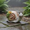 Décor Cartoon Imperméable Mignonne Statue Extérieure pour Pelouse, Terrasse Escargot Solaire